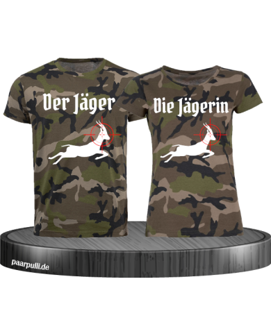 Jäger & Jägerin Camouflage Partnerlook Shirts Jäger & Jägerin Camouflage Partnerlook Shirts