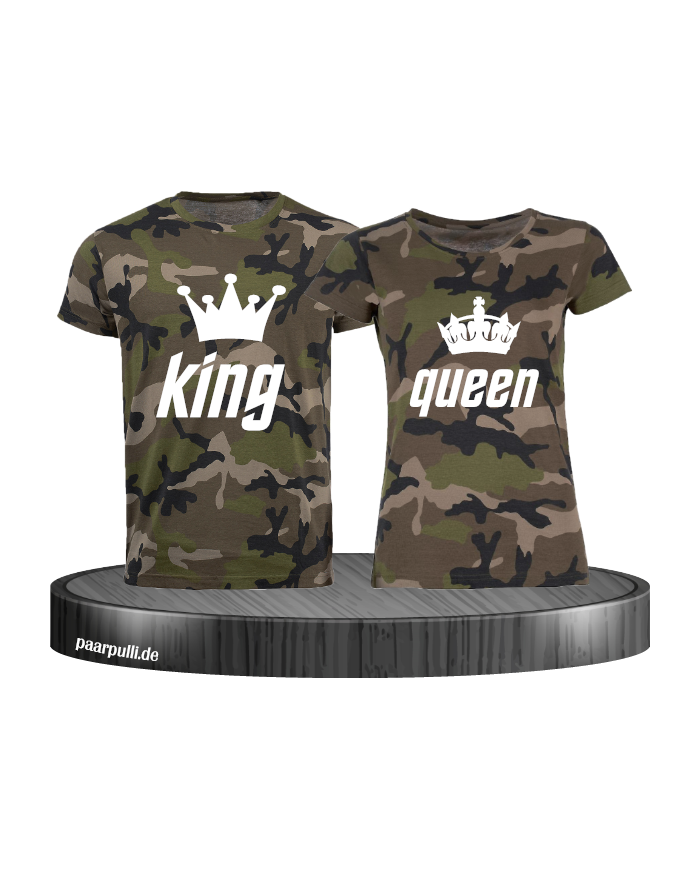 King Queen Camouflage Partnerlook Shirts