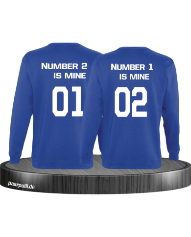 number 2 and 1 Partnerlook Sweatshirt Blau number 2 and 1 Partnerlook Sweatshirt Blau