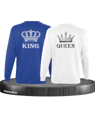 King Queen Krone Sweater in Blau-weiß
