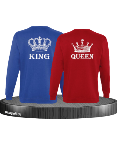 King Queen Krone Sweater in Blau-rot King Queen Krone Sweater in Blau-rot