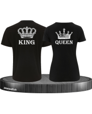 King Queen mit Krone T-Shirt schwarz