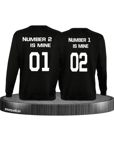 number 2 and 1 Partnerlook Sweatshirt Schwarz number 2 and 1 Partnerlook Sweatshirt Schwarz