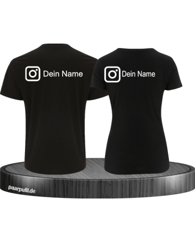 Instagram Name T-Shirt 2er Couple Set Instagram Name T-Shirt 2er Couple Set