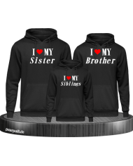 I Love My 3er Set Hoodie Partnerlook Schwarz