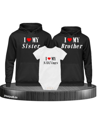 I Love My 3er Hoodies mit Baby Body Schwarz-weiß I Love My 3er Hoodies mit Baby Body Schwarz-weiß