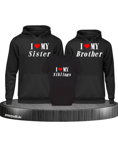 I Love My 3er Hoodies mit Baby Body Schwarz I Love My 3er Hoodies mit Baby Body Schwarz