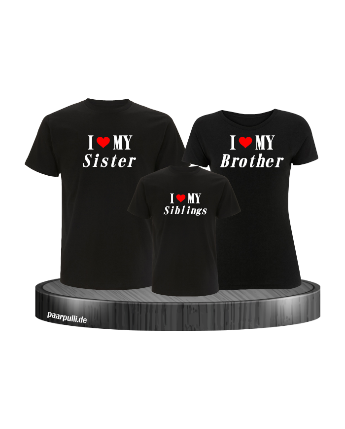 I Love My Familienlook Shirt schwarz