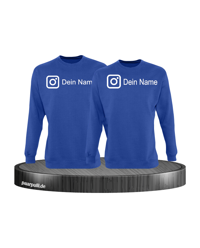 Instagram Logo mit eurem Name Sweatshirt Blau