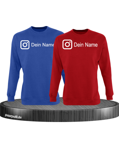 Instagram Logo mit eurem Name Sweatshirt Blau-Rot Instagram Logo mit eurem Name Sweatshirt Blau-Rot