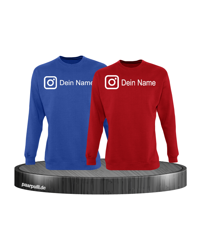Instagram Logo mit eurem Name Sweatshirt Blau-Rot