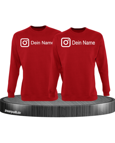 Instagram Logo mit eurem Name Sweatshirt Rot Instagram Logo mit eurem Name Sweatshirt Rot