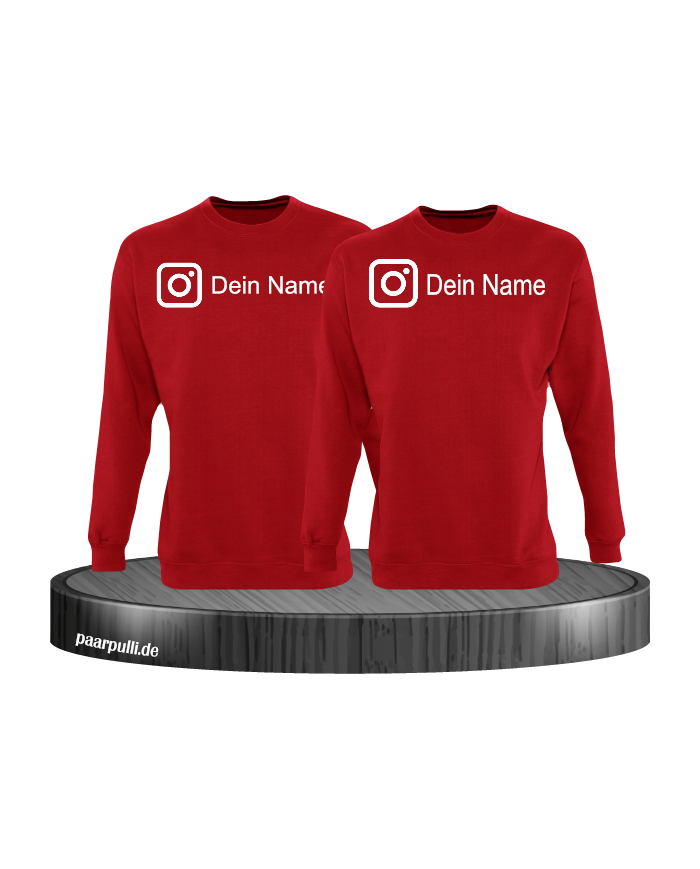 Instagram Logo mit eurem Name Sweatshirt Rot