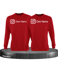 Instagram Logo mit eurem Name Sweatshirt Rot