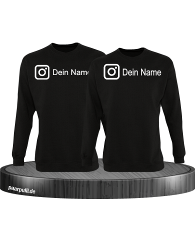 Instagram Logo mit eurem Name Sweatshirt Schwarz Instagram Logo mit eurem Name Sweatshirt Schwarz