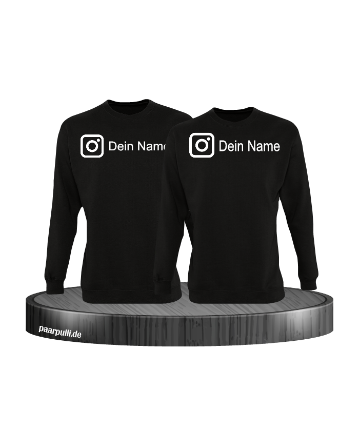 Instagram Logo mit eurem Name Sweatshirt Schwarz