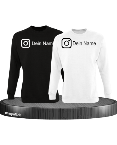 Instagram Logo mit eurem Name Sweatshirt Schwarz-Weiß Instagram Logo mit eurem Name Sweatshirt Schwarz-Weiß