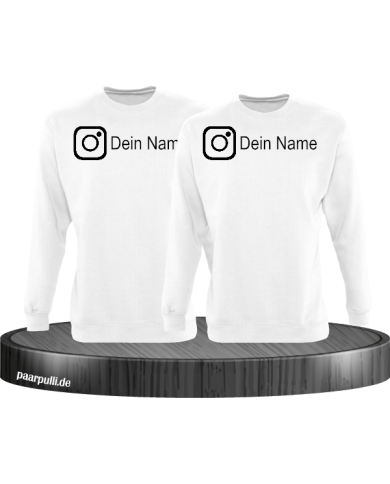 Instagram Logo mit eurem Name Sweatshirt Weiß Instagram Logo mit eurem Name Sweatshirt Weiß
