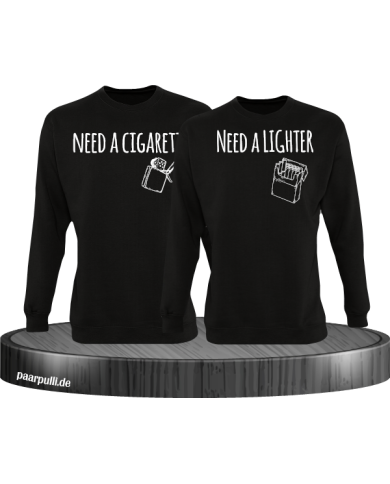 Need a Cigarette/Lighter 2er Set Sweatshirt Schwarz Need a Cigarette/Lighter 2er Set Sweatshirt Schwarz