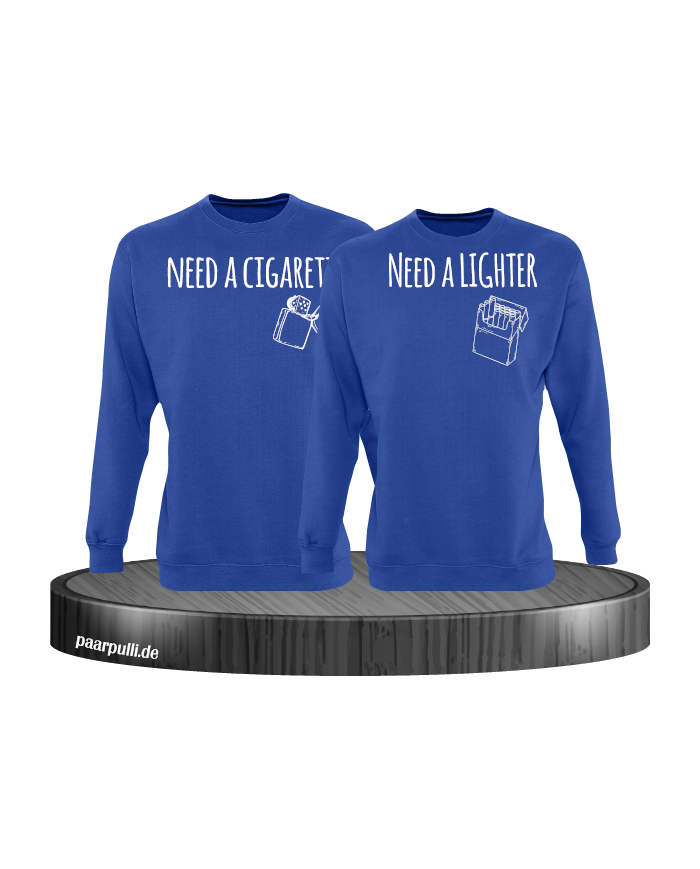 Need a Cigarette/Lighter 2er Set Sweatshirt blue