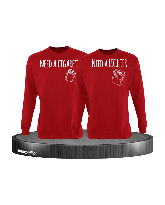 Need a Cigarette/Lighter 2er Set Sweatshirt Rot