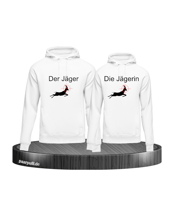 Jäger/Jägerin Kapuzenpullover 2er Set im Partnerlook Design