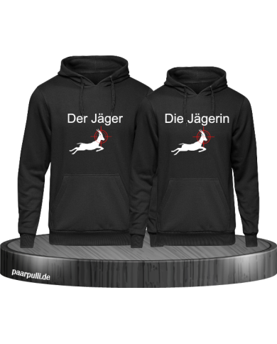 Jäger/Jägerin Kapuzenpullover 2er Set im Partnerlook Design Jäger/Jägerin Kapuzenpullover 2er Set im Partnerlook Design