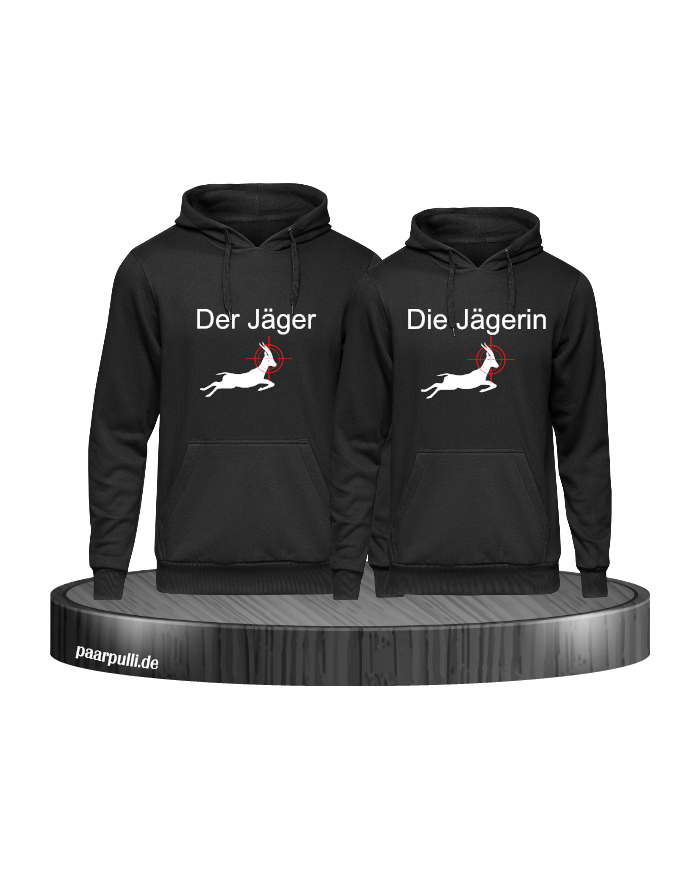 Jäger/Jägerin Kapuzenpullover 2er Set im Partnerlook Design