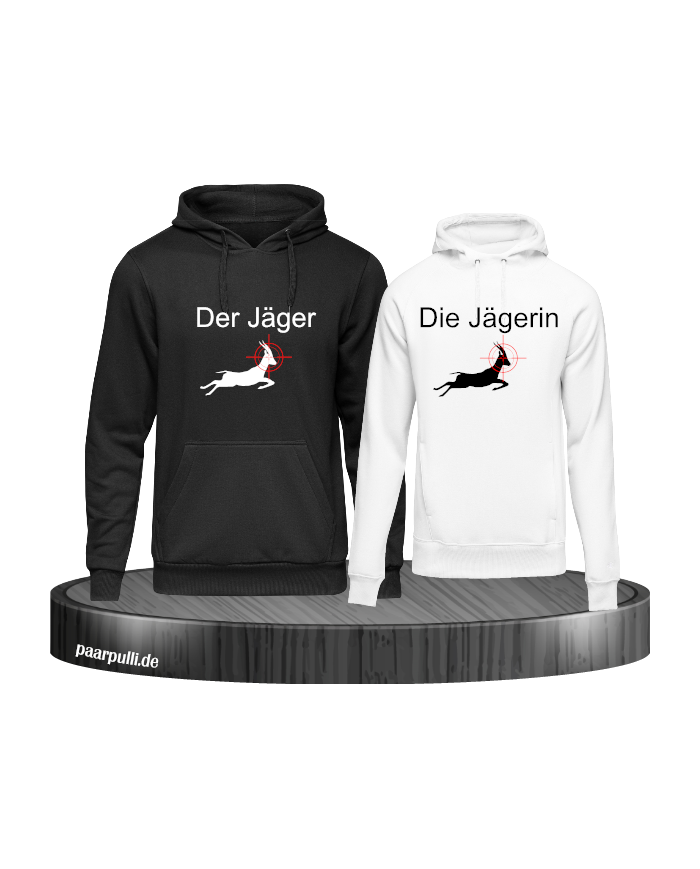 Jäger/Jägerin Kapuzenpullover 2er Set im Partnerlook Design
