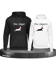 Jäger/Jägerin Kapuzenpullover 2er Set im Partnerlook Design