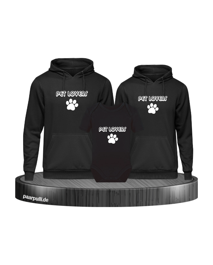 Pet Lovers Hoodie Mit Baby Body Schwarz