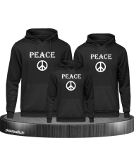 Peace Family Look Hoodie Schwarz