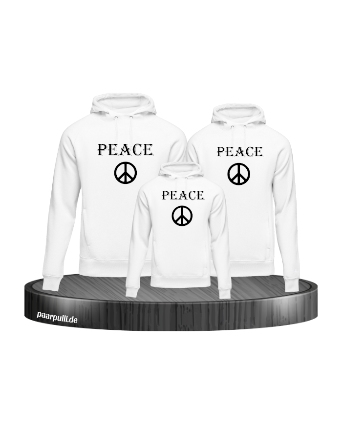 Peace Family Look Hoodie weiß