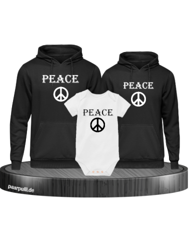 Peace Hoodies mit Baby Body Schwarz-Weiß Peace Hoodies mit Baby Body Schwarz-Weiß