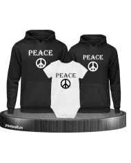 Peace Hoodies mit Baby Body Schwarz-Weiß