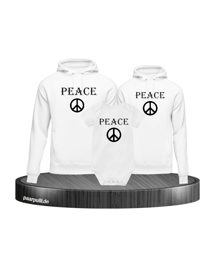 Peace Hoodies mit Baby Body Weiß