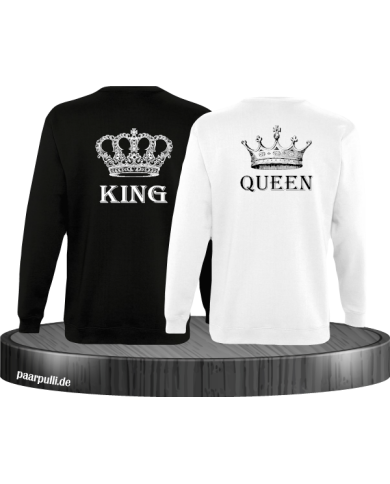 King Queen Krone Design 2er Partnerlook Sweatshirts King Queen Krone Design 2er Partnerlook Sweatshirts