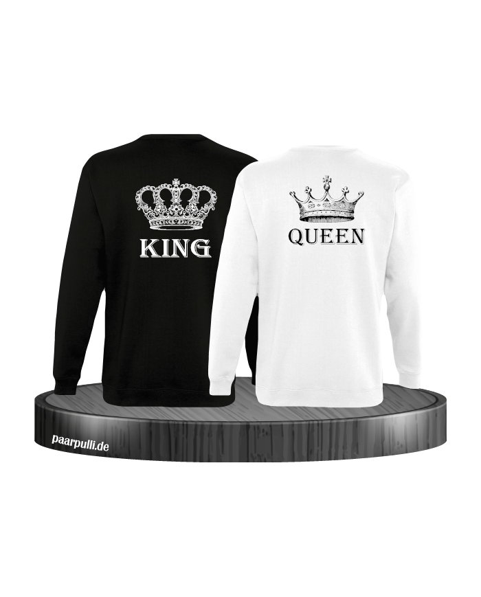 King Queen Krone Design 2er Partnerlook Sweatshirts