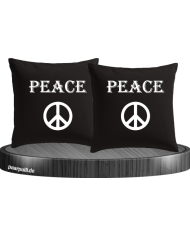 Peace Kissenbezug Schwarz