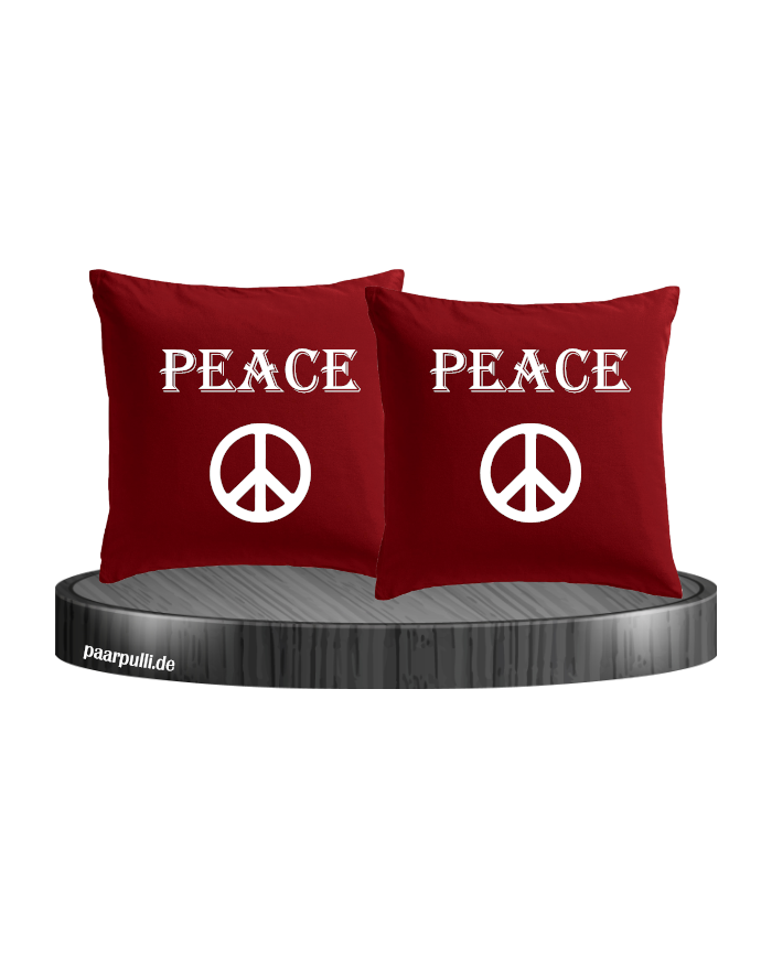 Peace Kissenbezug Rot