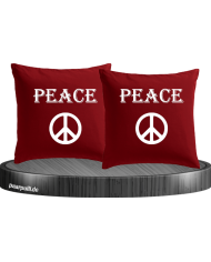 Peace Kissenbezug Rot