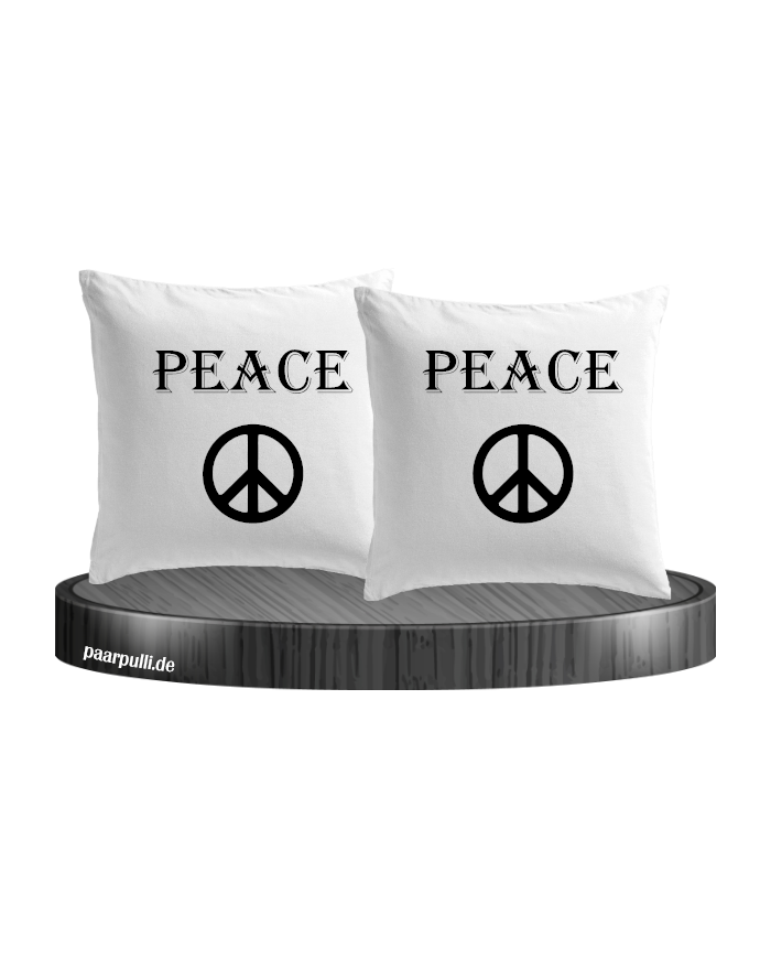 Peace Kissenbezug Weiß