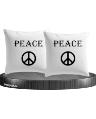 Peace Kissenbezug Weiß
