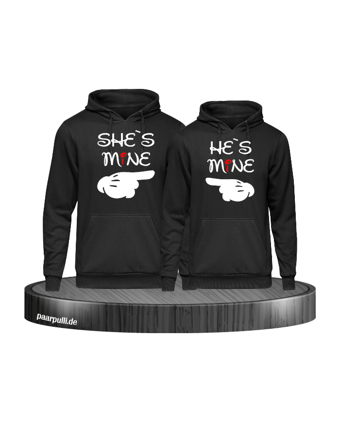 Shes Mine Hes Mine Partnerlook Hoodies in schwarz Shes Mine Hes Mine Partnerlook Hoodies in schwarz