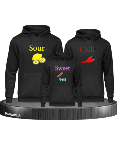 Sour Chili Sweet 3er Set Familienlook Schwarz Sour Chili Sweet 3er Set Familienlook Schwarz