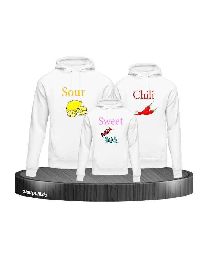 Sour Chili Sweet 3er Set Familienlook Weiß