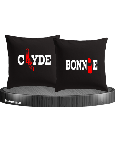 Bonnie und Clyde Kissenbezugs-Set 40x40 in Schwarz Set Bonnie und Clyde Kissenbezugs-Set 40x40 in Schwarz Set