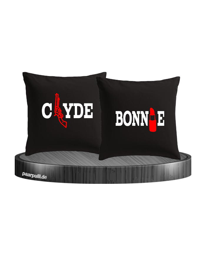 Bonnie und Clyde Kissenbezugs-Set 40x40 in Schwarz Set