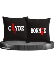 Bonnie und Clyde Kissenbezugs-Set 40x40 in Schwarz Set