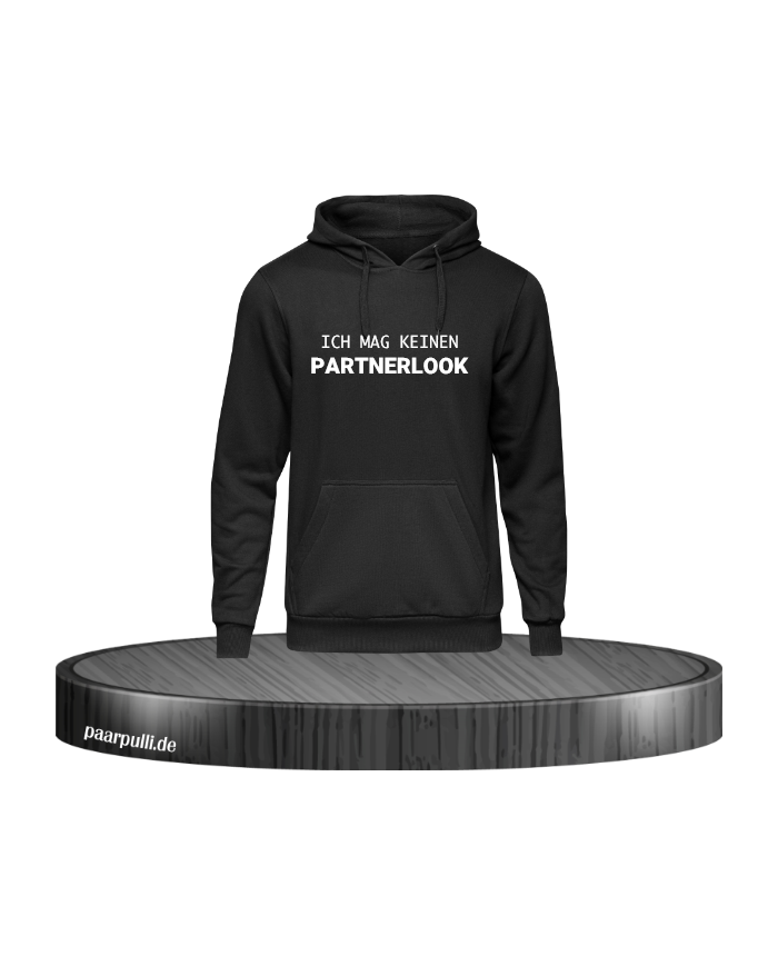 Ich mag keinen Partnerlook Hoodie Schwarz Größe XL